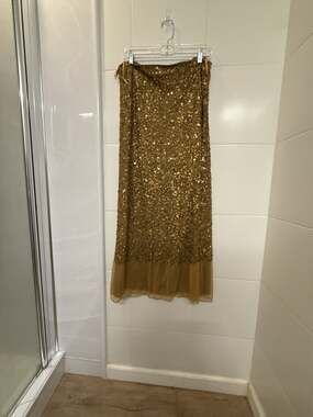 Olsen Gold Sequin Maxi Skirt